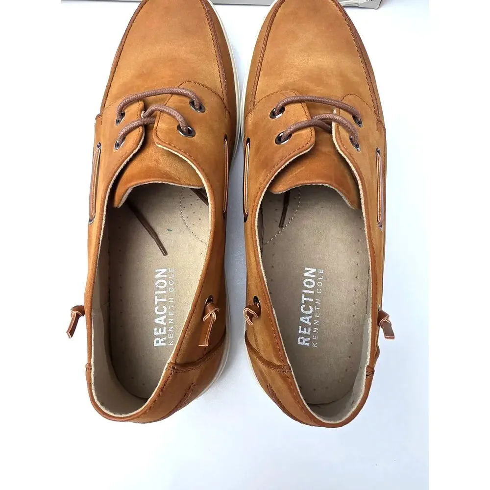 NEW Kenneth Cole Reaction Indy Boat Shoes Tan 10.5, Men's